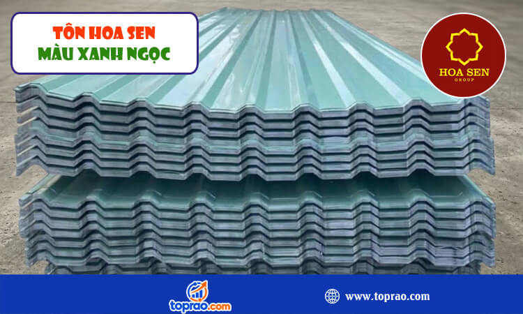 Tôn Hoa Sen màu xanh ngọc