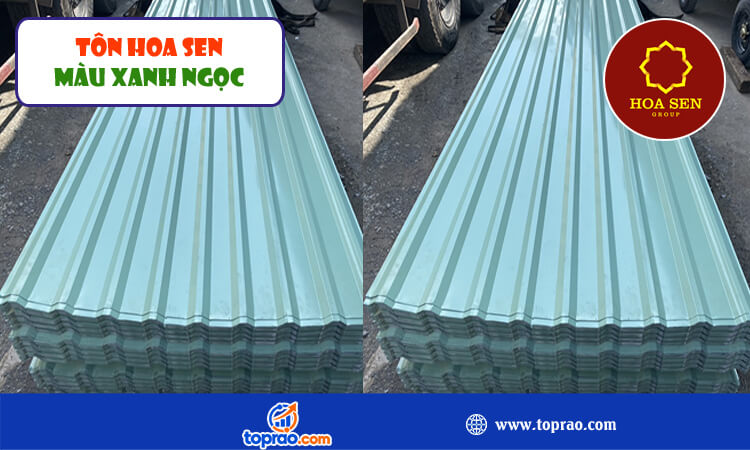 Tôn Hoa Sen màu xanh ngọc