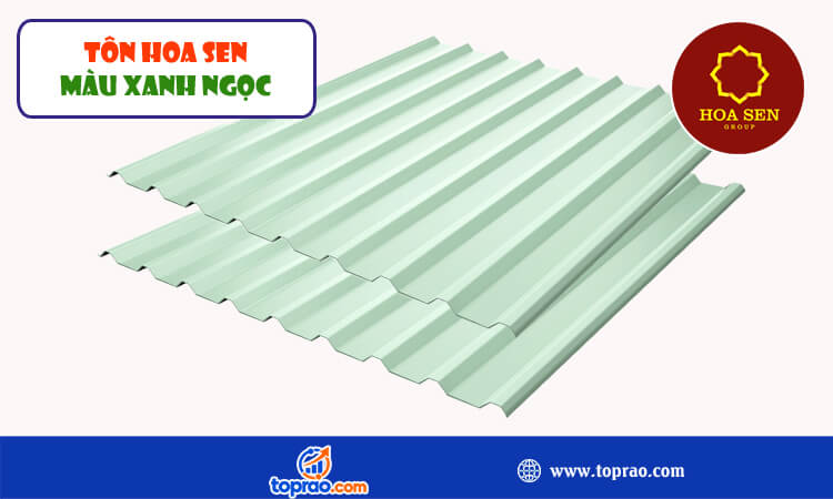 Tôn Hoa Sen màu xanh ngọc